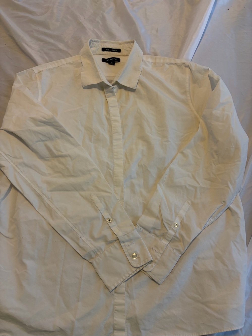 Lands' End Boys White Button Down Shirt Size 16